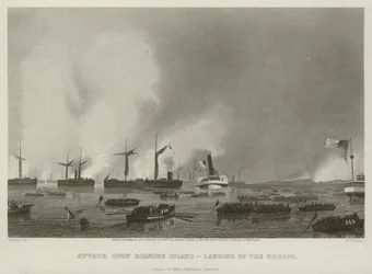 Aanval op Roanoke Island - landing van de troepen, 1862